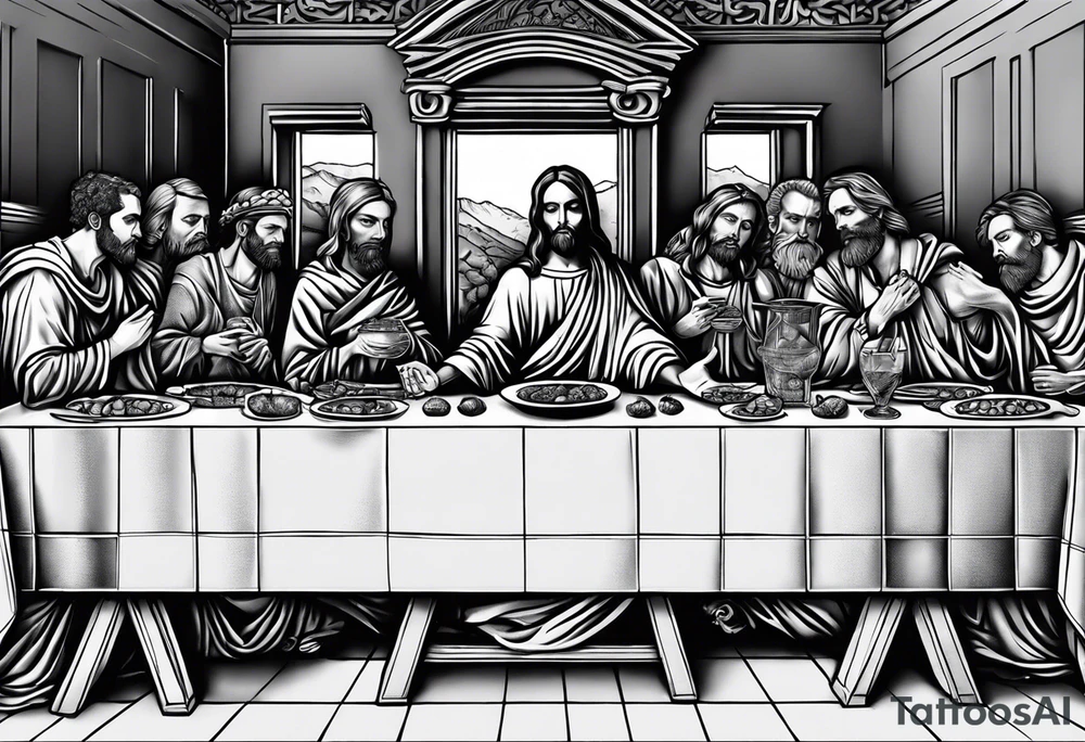 Last supper but everyone is a Skelton tattoo idea