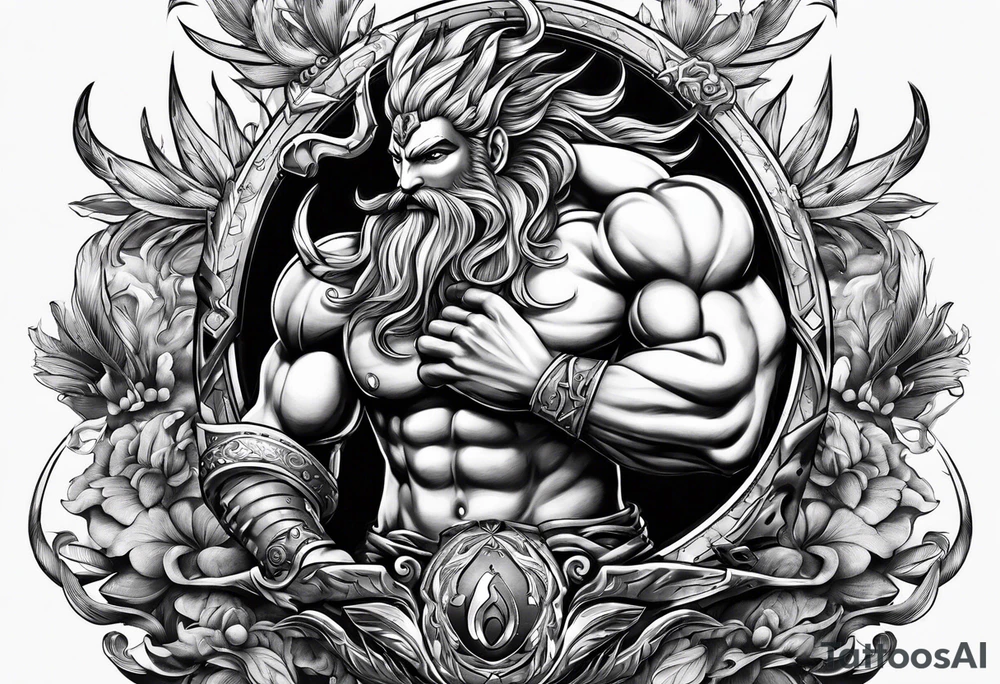 Triton with three spears tattoo idea