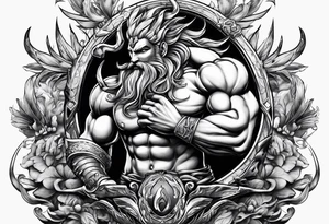 Triton with three spears tattoo idea