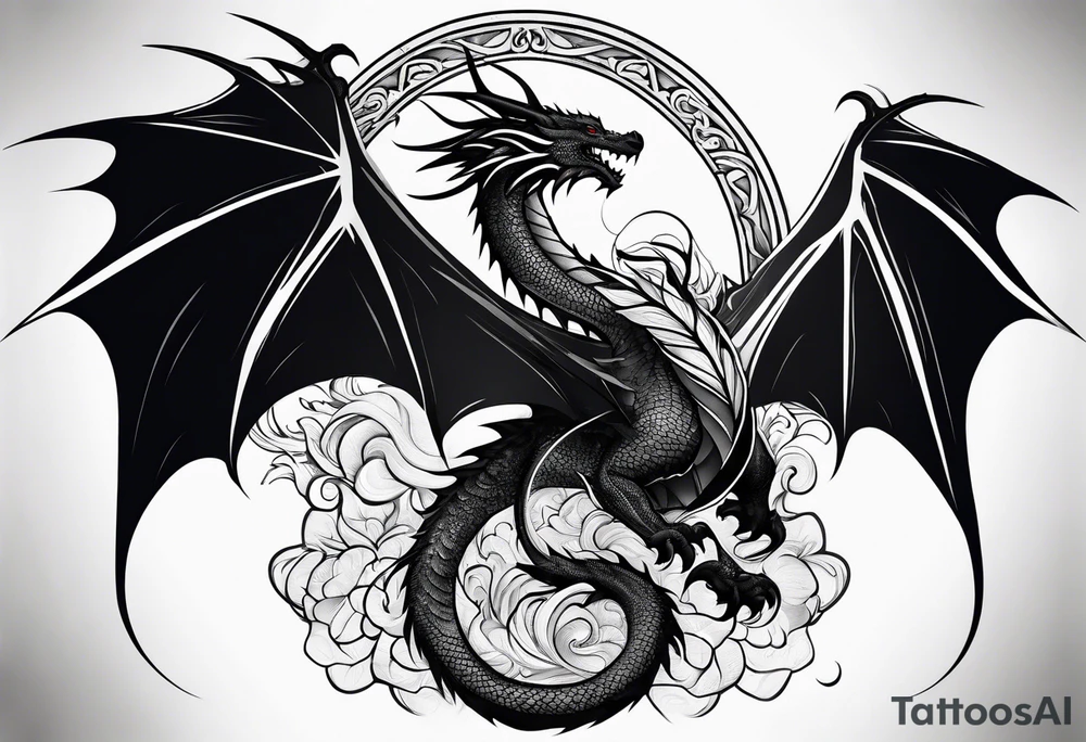 Dragon flying tattoo idea