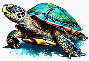 turtle with spikey shell tattoo idea