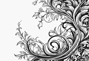Leafy vines with chain tattoo idea