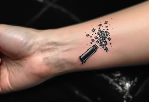 Barber pole and clipper with raining money tattoo idea