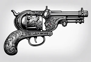 Flintlock pistol tattoo idea