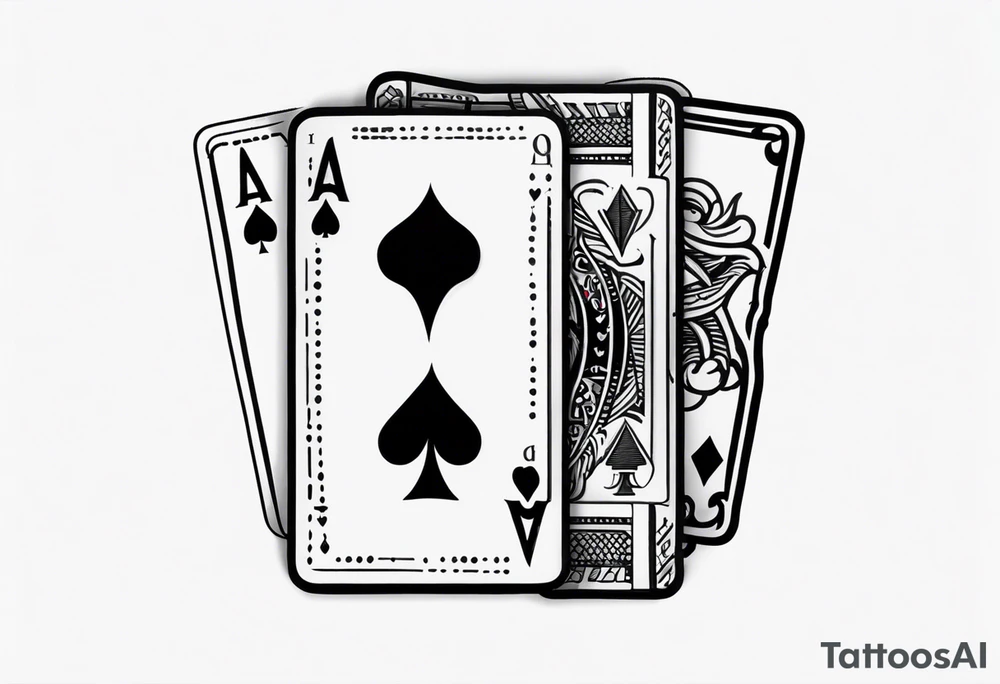 ace and a king card small tattoo for hand but realistic tattoo idea
