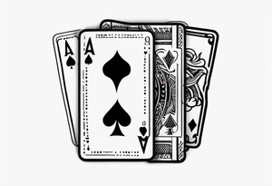 ace and a king card small tattoo for hand but realistic tattoo idea