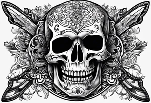 Skeleton hand with words engraved tattoo idea
