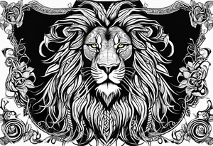 Jamaican lion with dreads tattoo idea