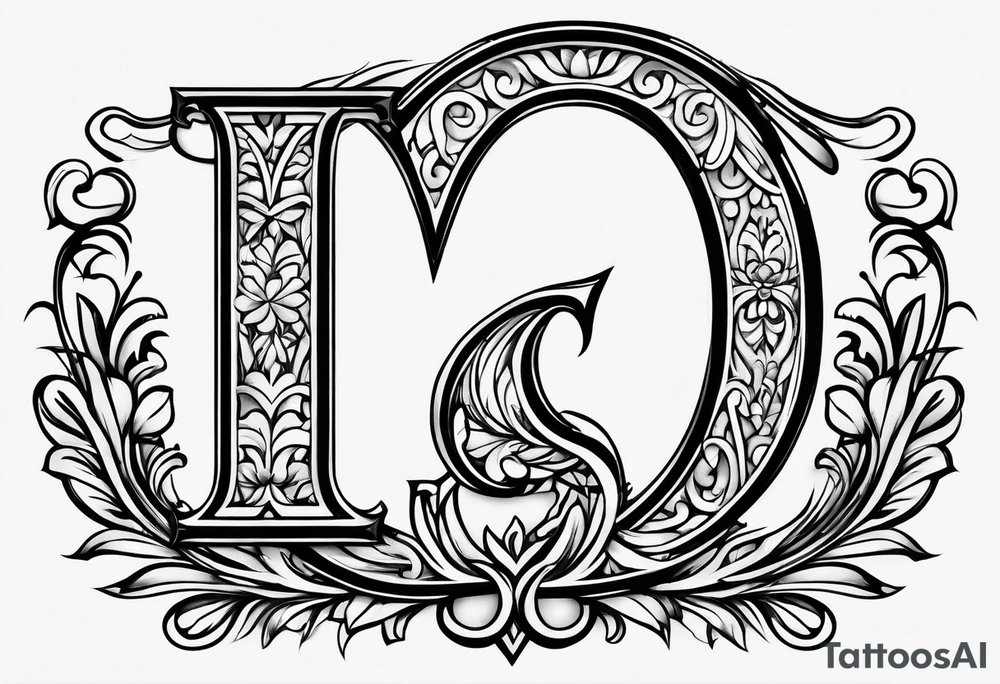 Simple Initial monogram "eg" tattoo idea