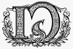 Simple Initial monogram "eg" tattoo idea