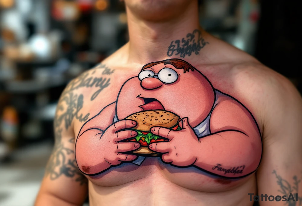 Peter Griffin eating a sandwich tattoo idea