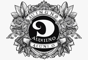 The word Aquino with script font tattoo idea