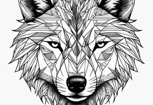 Male young Wolf face tattoo idea