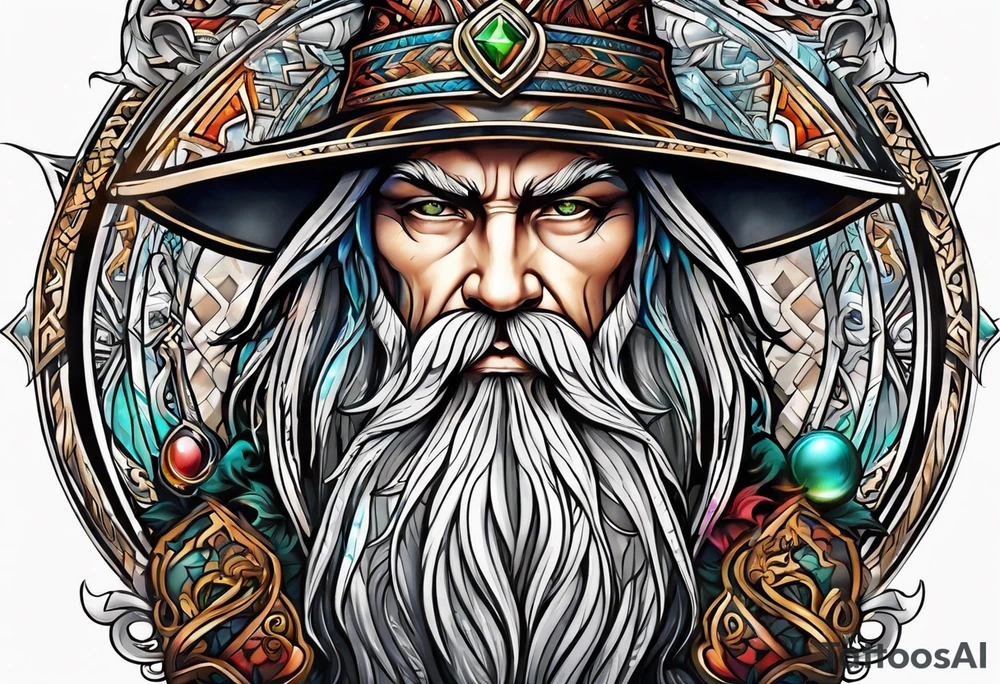 wizard with magic tattoo idea