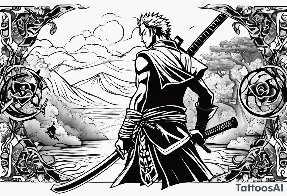 Zoro from one piece tattoo idea