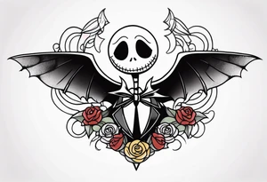 Nightmare before Christmas  statue with wings tattoo idea