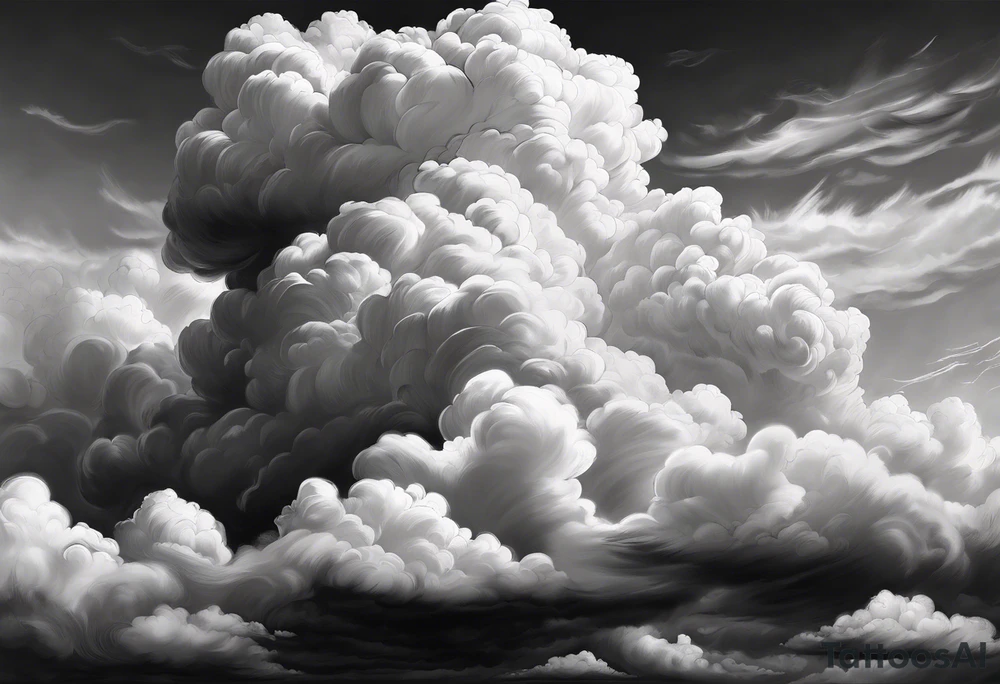 beautiful cumulous clouds after a storm tattoo idea