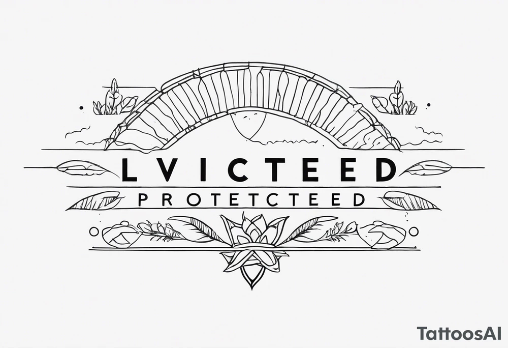 Thin words in a line that say: owned, loved, protected tattoo idea