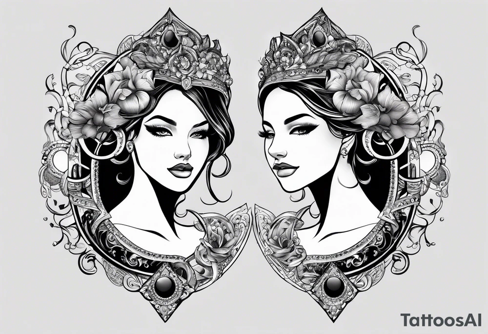 Matching twin tattoos for brother and sister Gemini twins tattoo idea