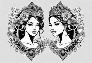 Matching twin tattoos for brother and sister Gemini twins tattoo idea