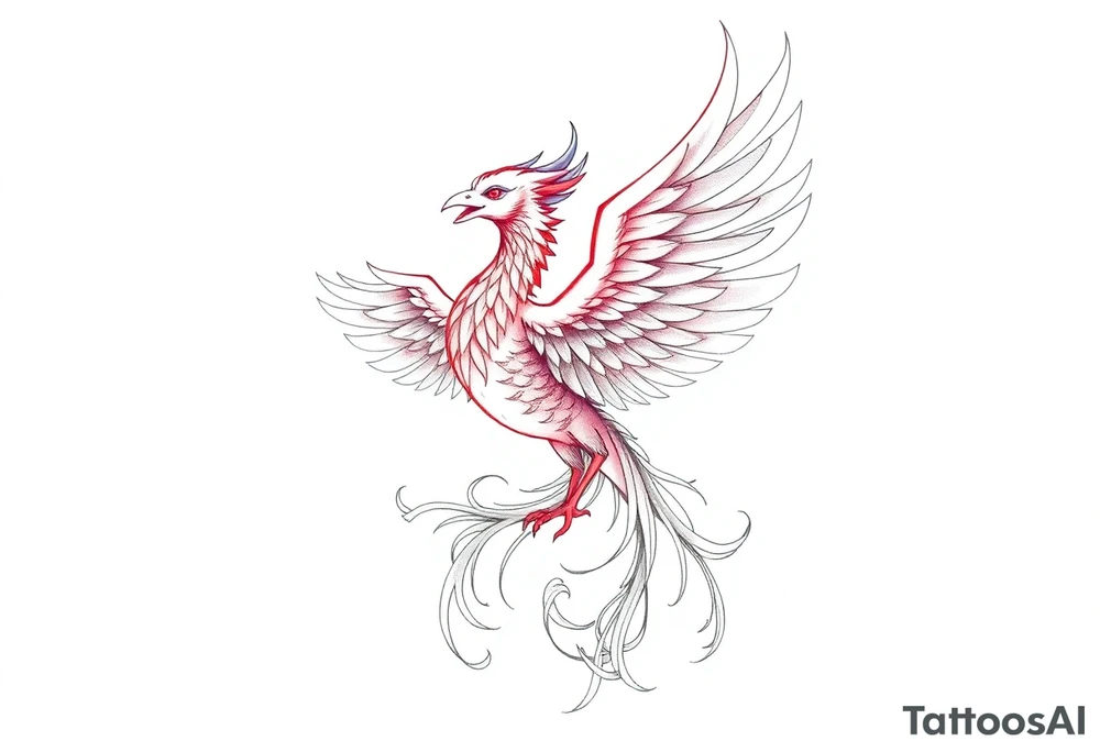 Powerful Phoenix rising tattoo idea