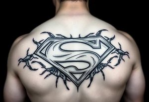 superman logo on a black ants back tattoo idea