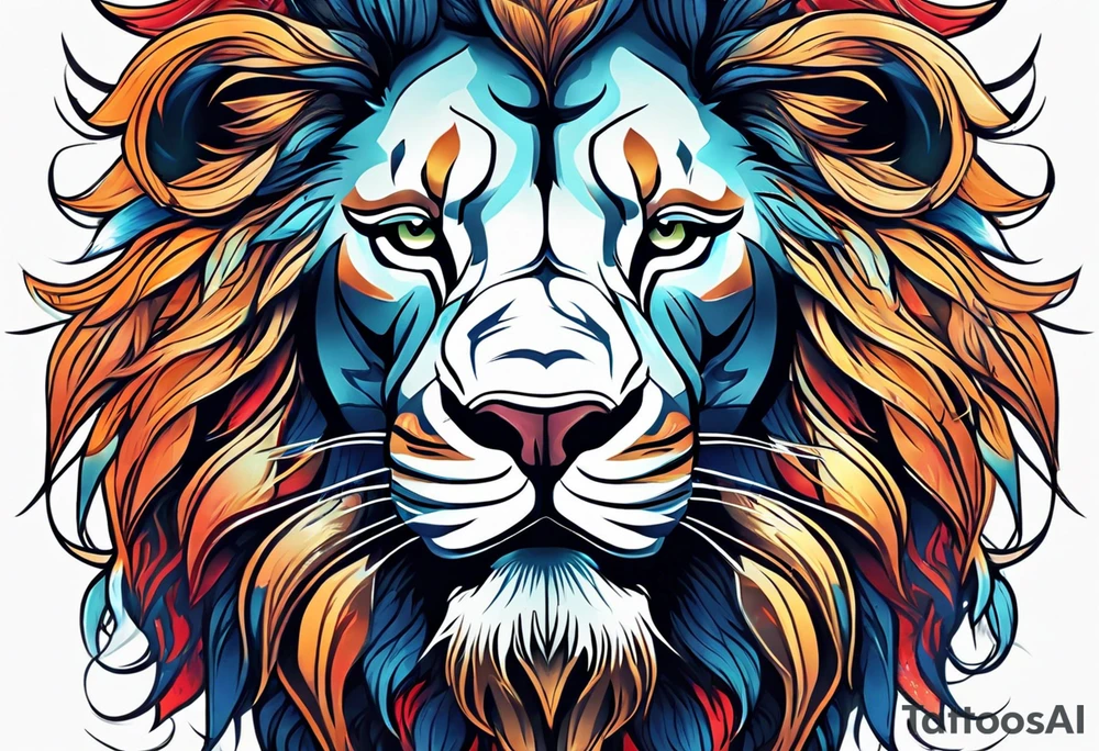 Lion head fierce tattoo idea