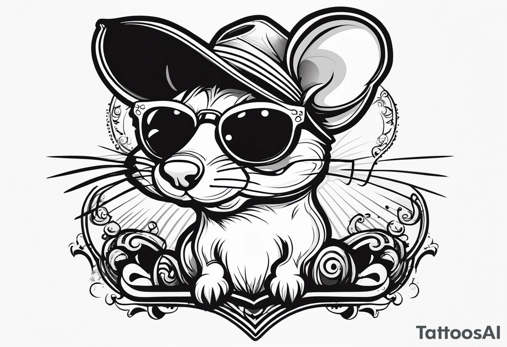 I have a gangster rat currently, El caponr style,  design something that goes with it tattoo idea