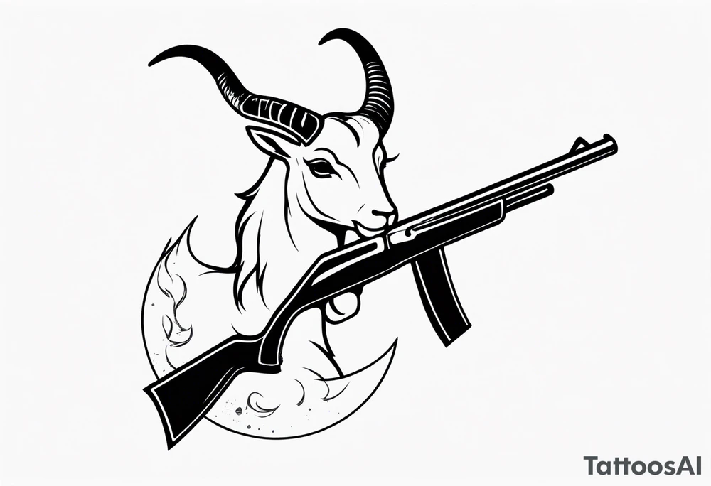 capricorn with sunglasses and shotgun tattoo idea
