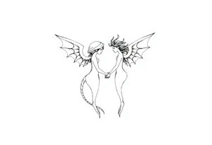 Tatuagem com traços finos inspirada nos livros da autora Sarah J Maas tattoo idea