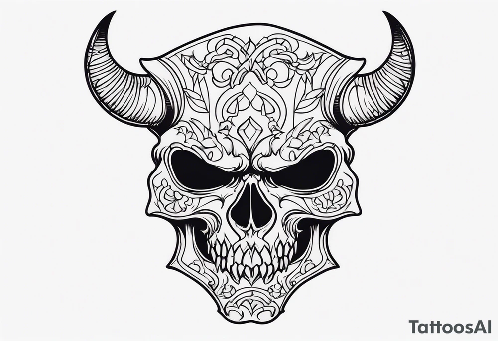 devil skull tattoo idea