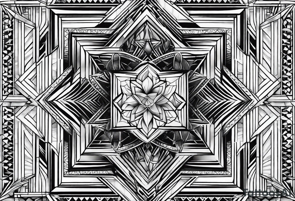geometric square tattoo idea