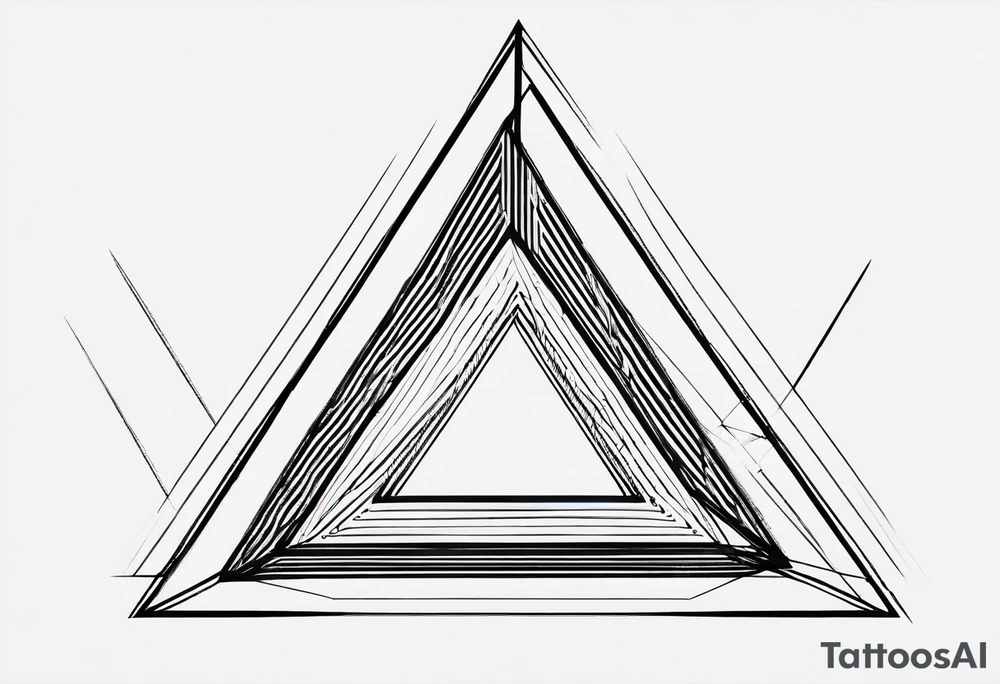A triangle with nothing inside of it very simple, just a few lines tattoo idea