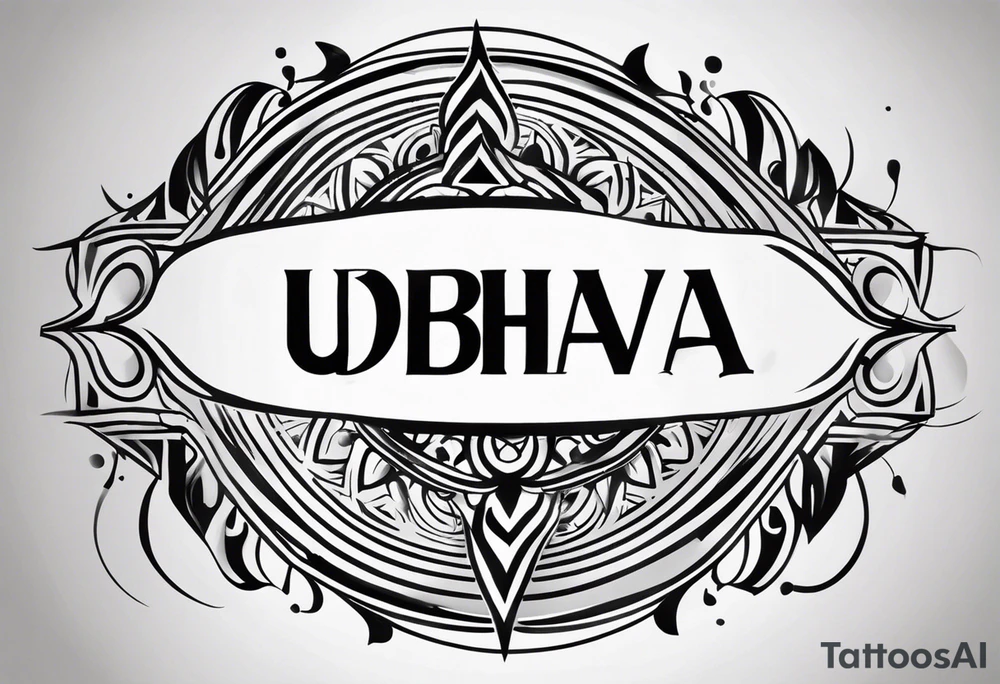 create simple and plain text tattoo which says Udbhav - a new beginning along with date 29.10.2015 tattoo idea