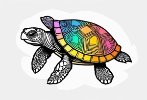 tropical psychedelic turtle, from above tattoo idea