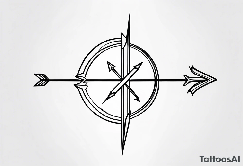 arrow and bow tattoo idea
