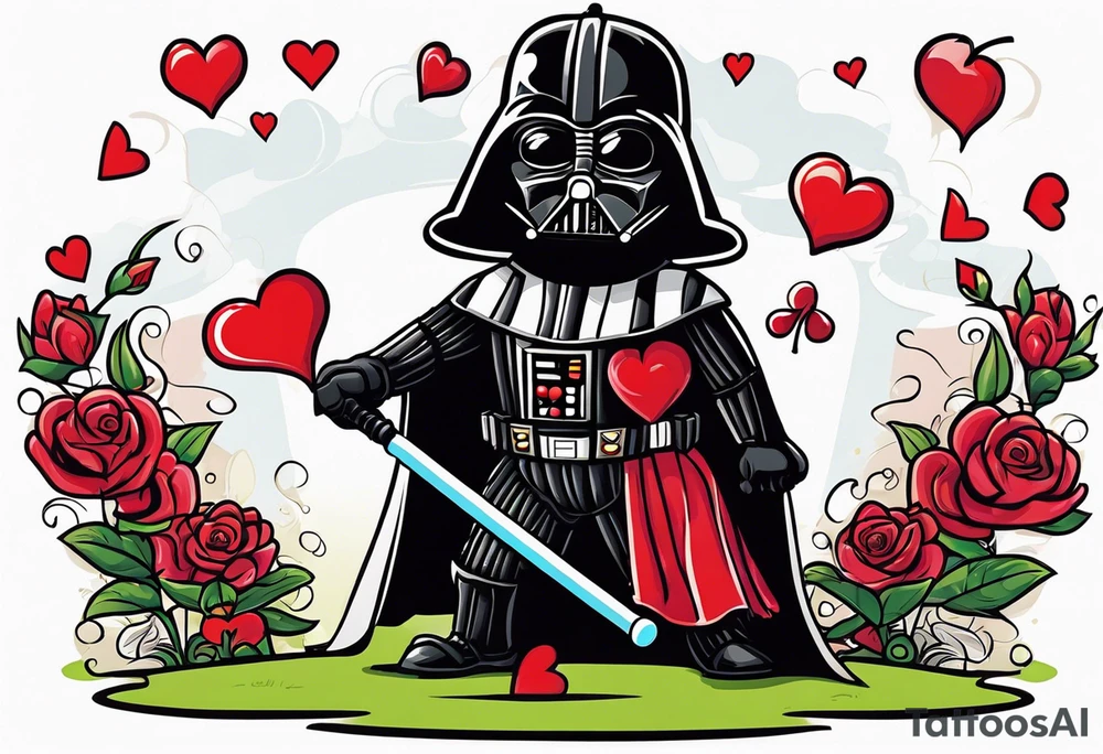 Darth Vader playing croquet with the queen of hearts tattoo idea