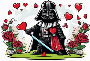 Darth Vader playing croquet with the queen of hearts tattoo idea
