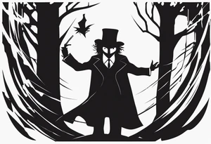 the babadook from the movie in a shadow tattoo idea