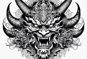 japanese demon tattoo idea