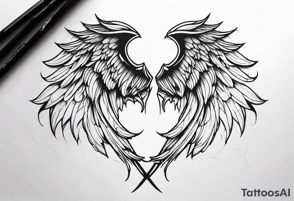 Angel wings tattoo idea