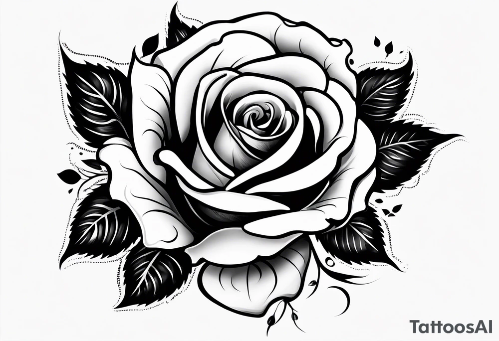 Rose neck tatto going from bottom earlobe down to collar bone tattoo idea