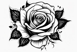 Rose neck tatto going from bottom earlobe down to collar bone tattoo idea