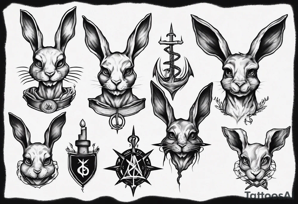 satanic rabbit tattoo idea