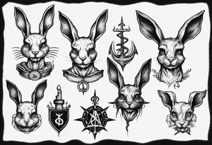 satanic rabbit tattoo idea