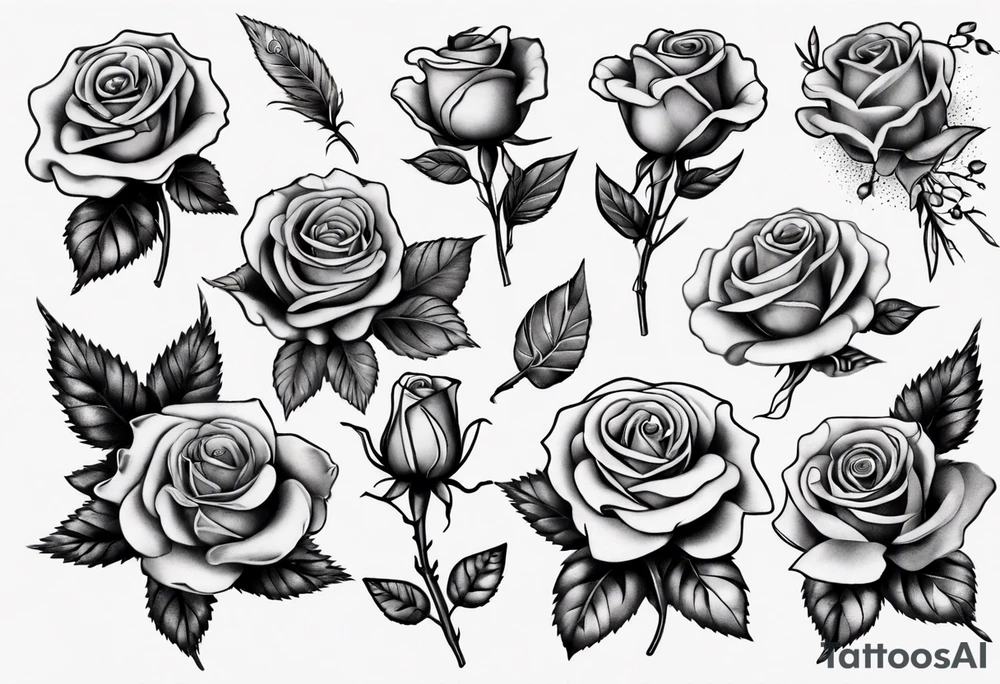 bouquet of roses tattoo idea