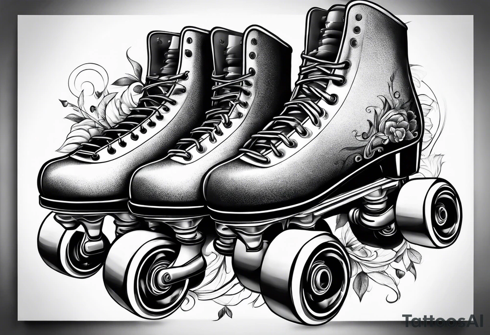 Pair of rollerskates tattoo idea