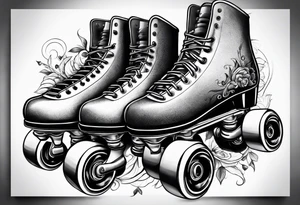 Pair of rollerskates tattoo idea