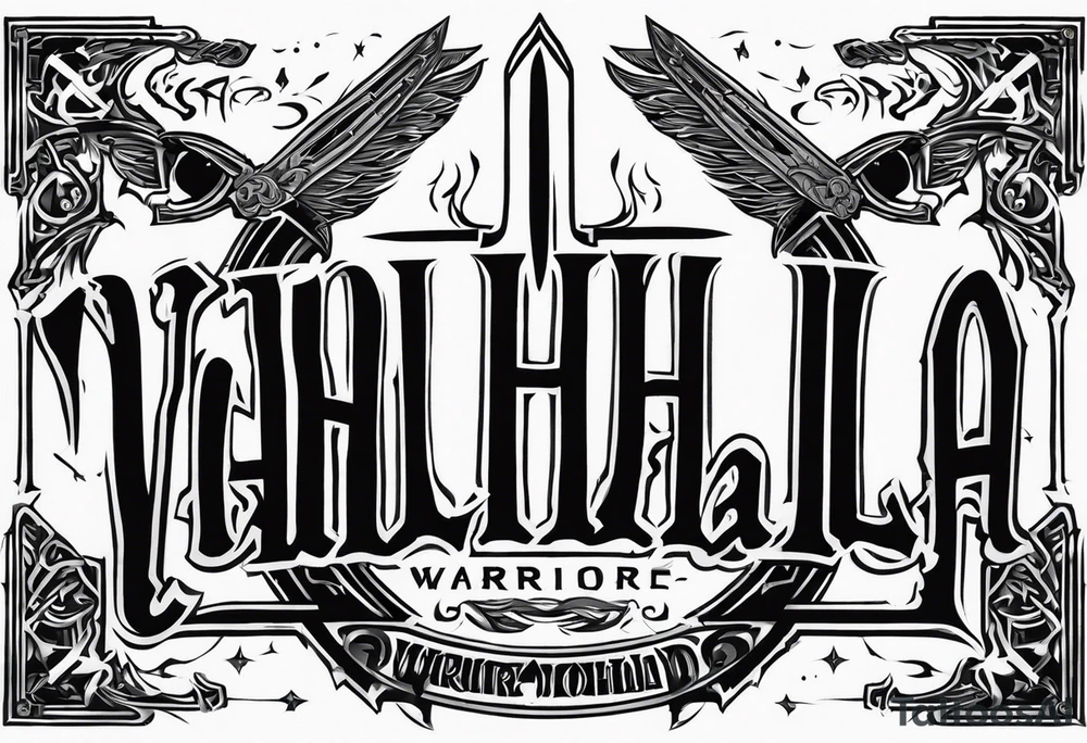 Valhalla  warrior soldier  Sword tattoo idea
