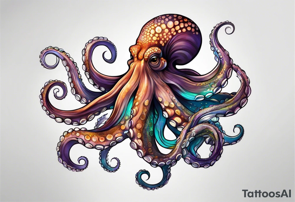 Octopus peaceful waves tattoo idea
